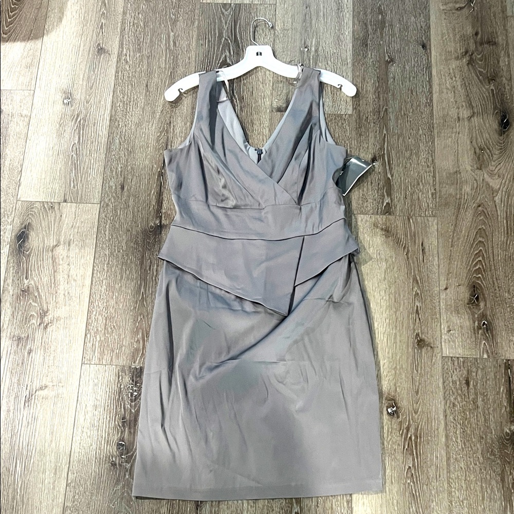 Gray dress mid cut knee length